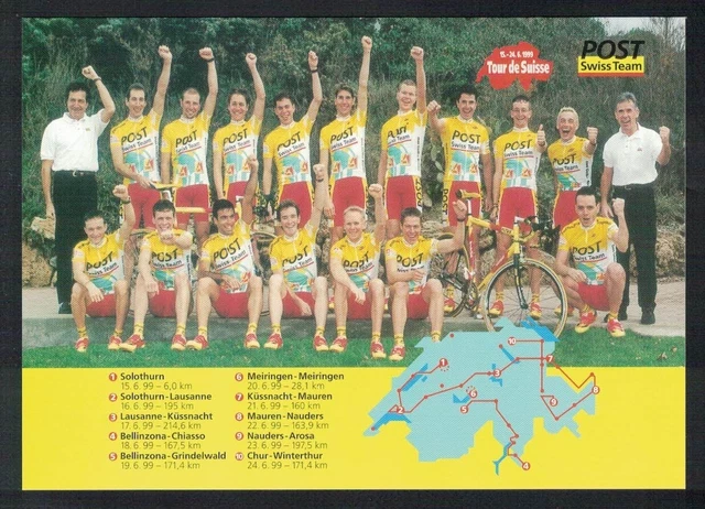 Schweiz-Ganzsache 1999, Radrennmannschaft Post-Swiss-Team, Fahrrad