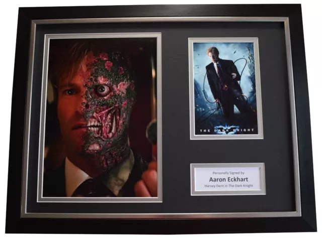 Aaron Eckhart SIGNED FRAMED Photo Autograph 16x12 display Film Dark Knight COA