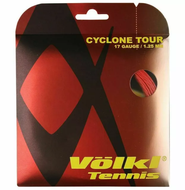 Volkl Cyclone Tour Tennis String 1.25Mm 17G - One 12M Set - Red - Rrp £15