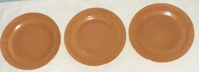 Homer Laughlin Wells Art Glaze Rust Lot of 3 Salad Plates 8" Diameter