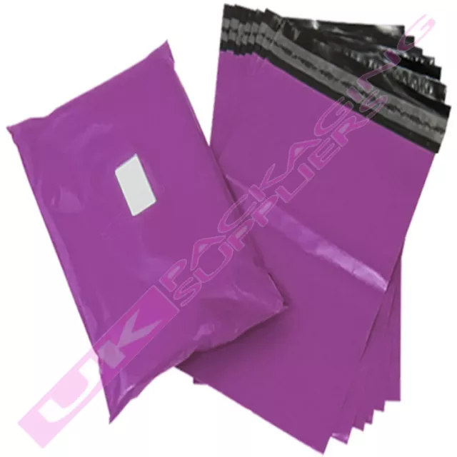 500 x LARGE 12x16" PURPLE PLASTIC MAILING SHIPPING PACKAGING BAGS 60mu S/SEAL