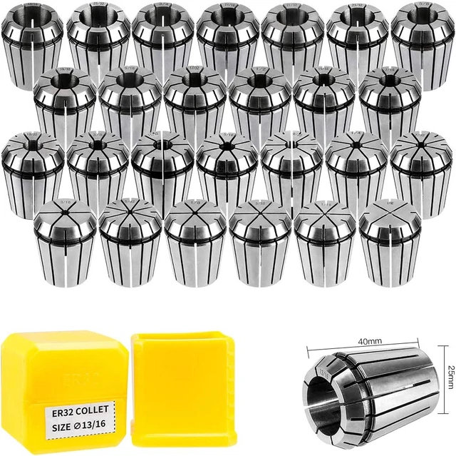 26PCS Spring Collet Set ER32 for CNC Engraving Machine & Milling Lathe Tool Work