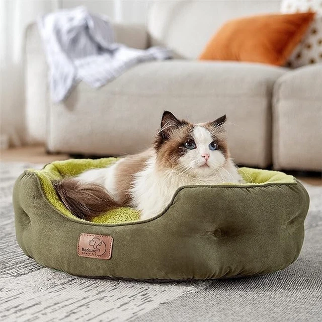Bedsure Dog Beds for Small Dogs - Round Cat Beds for Indoor Cats, Washable Pet