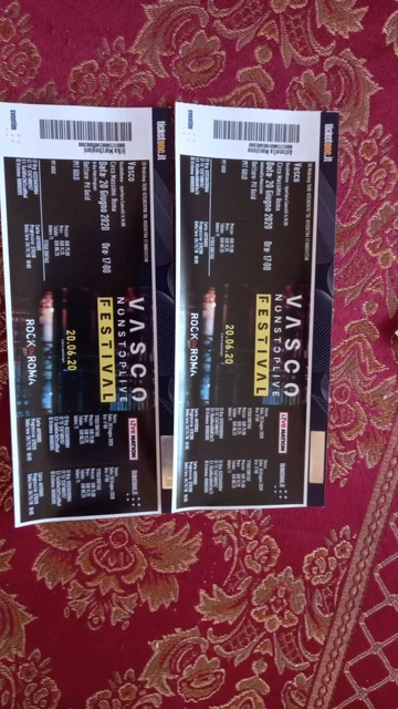 2 biglietti concerto VascoRrossi 12 giugno 2022 Roma prato gold