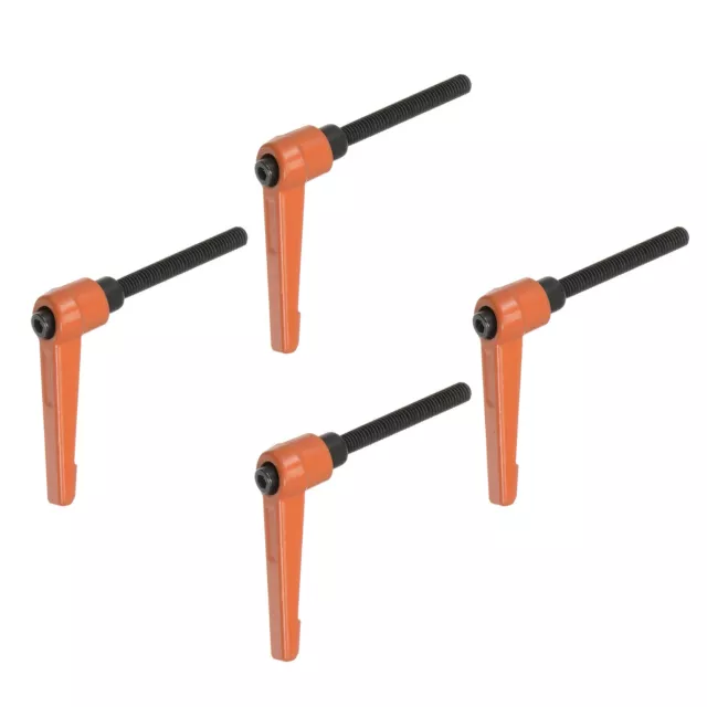 4 Stk Klemmung Hebel Handgriffe M6x50mm Außengewinde Gewindebolzen Griff Orange