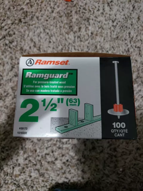 Ramset Powder Fastening Systems 2-1/2-Inch Washer Pin w/Ramguard 100 per Box