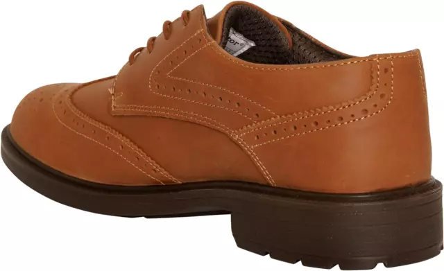 Brogue de seguridad para hombre marrón con entresuela de acero S76SM talla 6