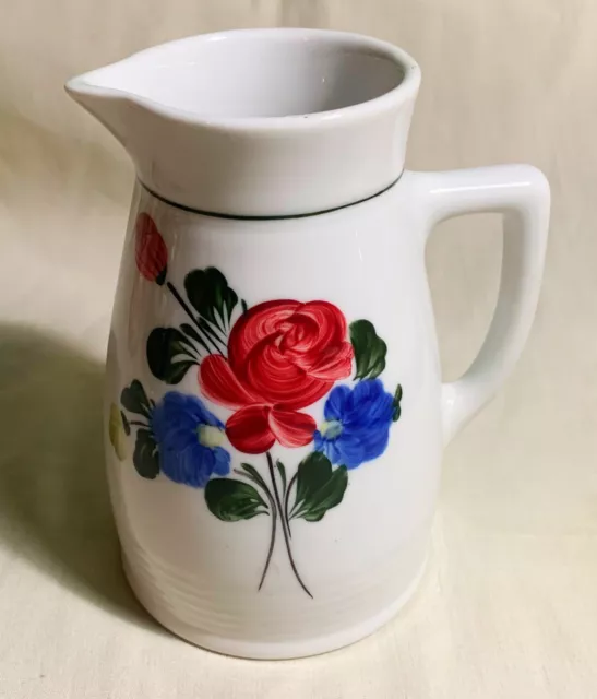 Lilien Porzellan Ceramic Pitcher Hand Painted Signed Handgemalt Inglasur Austria