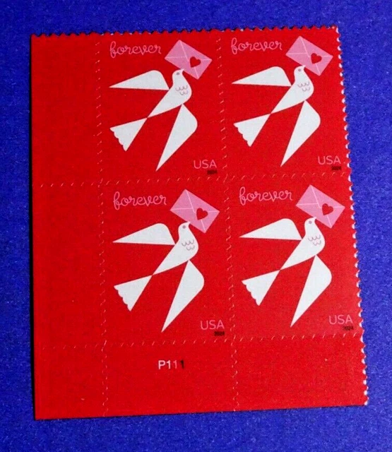 US 5826 (LOVE) Soaring Bird 1/12/2024 Forever "Plate Block Of (4