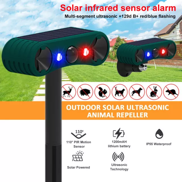 Solar Alarm Blitzlicht Bewegungsmelder Garden Sound Strobe Lamp 129dB LED Licht