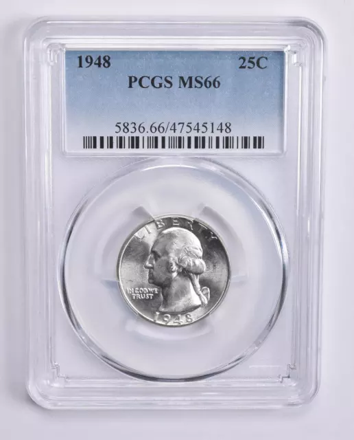 MS66 1948 Washington Quarter 25c PCGS Blue Label