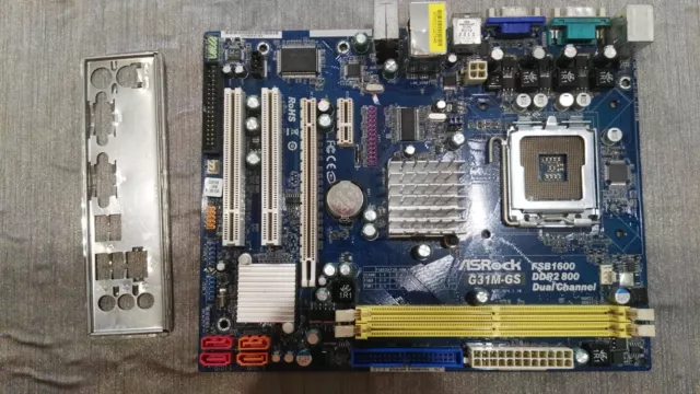 PLACA BASE ASROCK G31M-GS rev 1.10 LGA 775 + CHAPA TRASERA