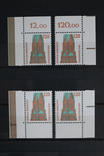 K-7-2, Bund BRD DS SWK 1988 MiNr. 1375 - 120 PF - alle 4 Ecken E1-E4 postfrisch