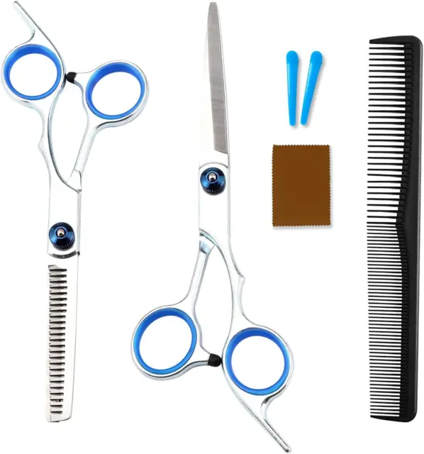 💚Set Forbici Da Parrucchiere Professionali Kit Barbiere Capelli Liscia Dentata
