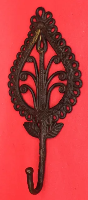 Leaf Shape Handmade Vintage Style Brass Towel Key Cloth Wall Hanger Hook BA2248 6