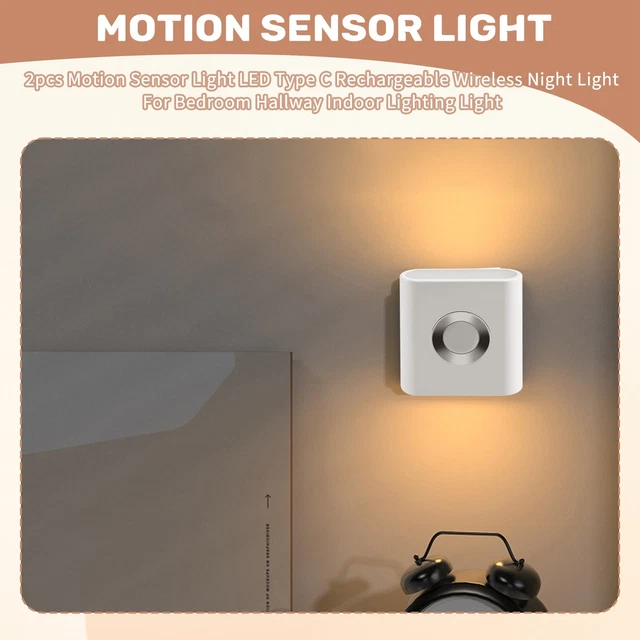 MOTION SENSOR LIGHT LED Type C Rechargeable Night Light for Bedroom4734 ...
