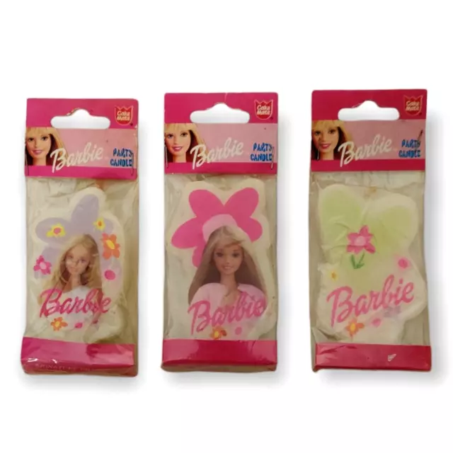 Juego de 3 velas de fiesta Barbie 1999 CakeMate nuevas selladas