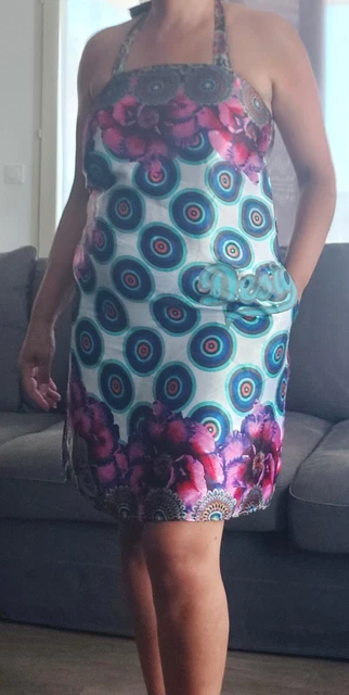 Robe Desigual Dos Nu Multicolore - Taille M/L (38), Genou, état Très Bon
