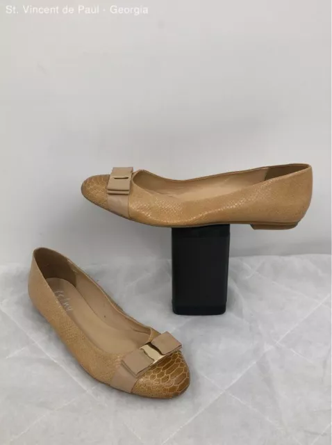 FS/NY Beige Snake Skin Slip-On Flats Women's Size 10.5 US Great Condition