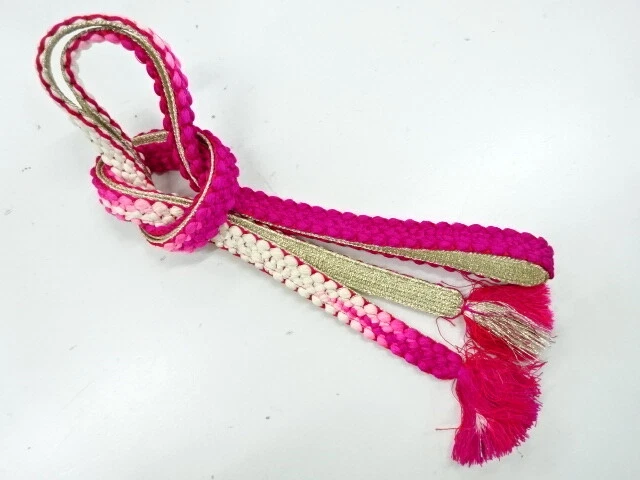 6140788: Japanese Kimono / Vintage Hand-Tied Obijime Cord