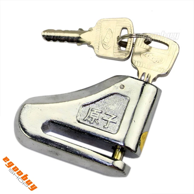 Chrome Disc Lock Anti Theft for Motorcycles Motocross Scooter Padlock 6mm Pins