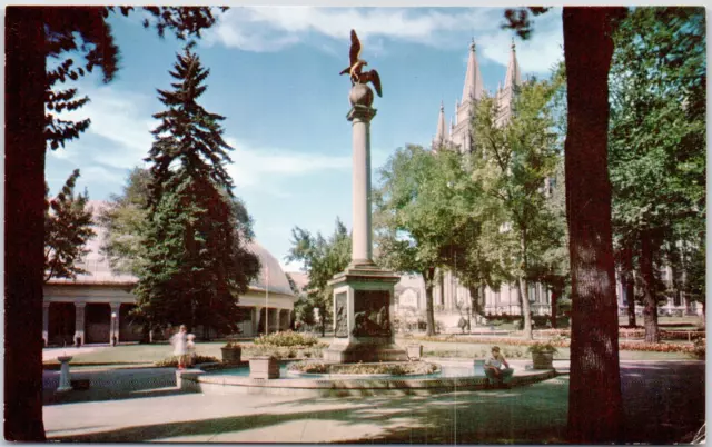 Sea Gull Monument Temple Square Salt Lake City Utah Mormon USA Vintage Postcard