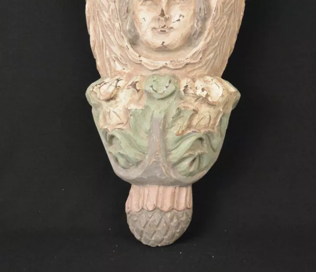 Corbel Shelf, Spanish Colonial Style Carved Wooden Cherub Corbel Shelf 3