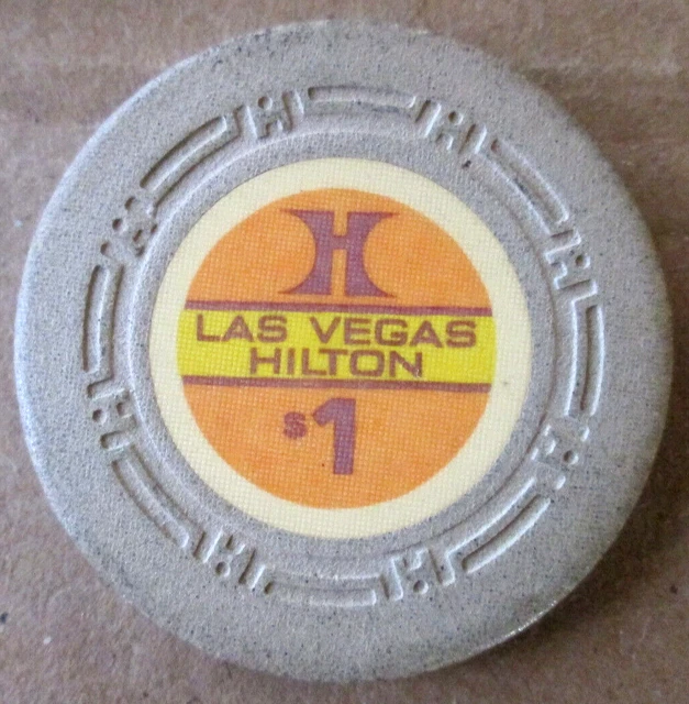 Las Vegas Hilton $1 Poker Chip, 1 1/2", Used