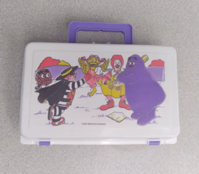 Vintage 1987 McDonalds Happy Meal Lunch Box /Pencil Case / Trinket Box Plastic