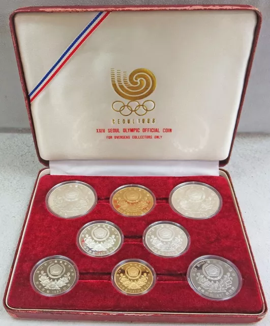 1987 Gold & Silver South Korea Olympic Xxiv Gem Proof Complete 8 Coin Set 3