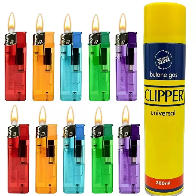 Electronic Refillable Lighters | Free Clipper Gas | safety Adjustable Flame