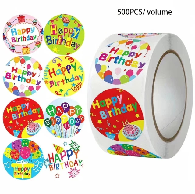 HAPPY BIRTHDAY STICKERS Reward Gift Craft Box Labels Party Present 500