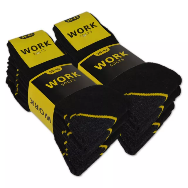 10 | 20 Paar Arbeitssocken WORK Herrensocken Socken Baumwolle Schwarz