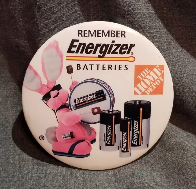 LMH Button Pin ENERGIZER Batteries BUNNY Remember Flashing HOME DEPOT Employee