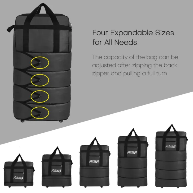 Expandable Travel Carry-on Luggage Rolling Spinner Suitcase Wheeled Duffle Bag 11