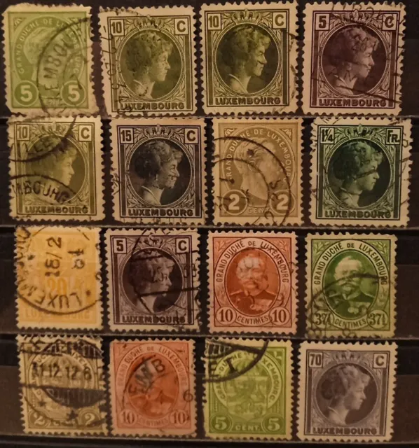 Alte Briefmarken Sammlung Luxemburg, gestempelt, 2