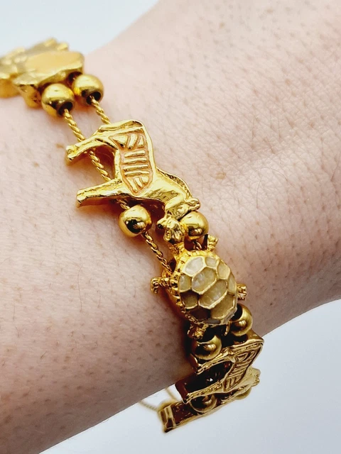 VINTAGE AVON GOLD Tone Animal Bracelet N R Nina Ricci 4.99