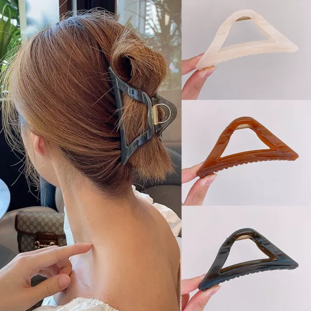 Hollow Large Hair Claws Jelly Color Acrylic Hair Clip Simple Hair Accessories ^