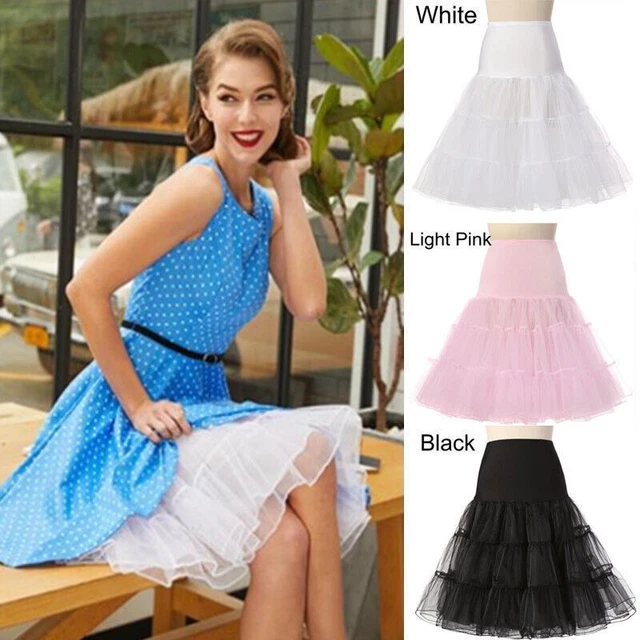Sottoveste vintage donna anni '50 lunghezza ginocchio soffice sottogonna 26'' slip gonna tutu