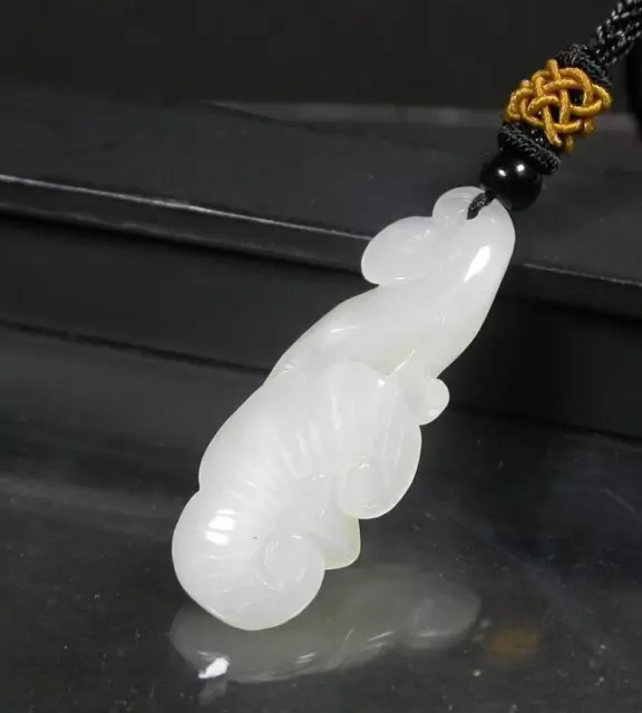 Fine Chinese Natural Hetian Nephrite Jade pendant Lotus Flower Ruyi