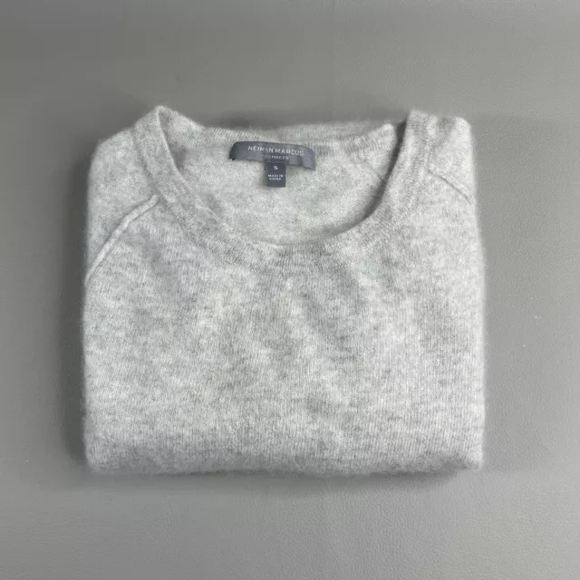 NEIMAN MARCUS Sweater Womens Small Cashmere Collection Pullover Long Sleeve Gray