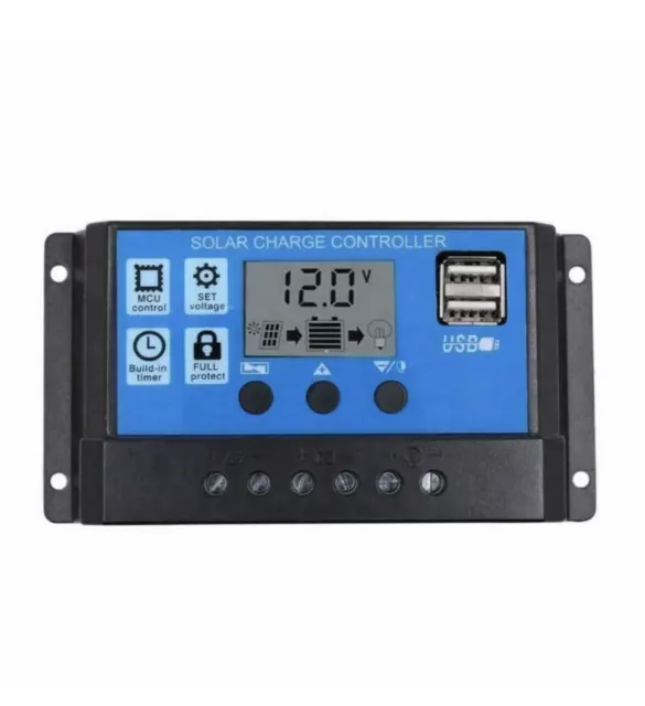 Solar Charge Controller 30 A (12V 24V Voltage) Regulator PWM Battery Charger LCD