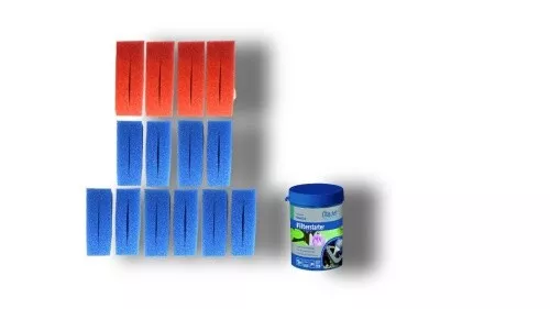 Wartungspaket Ersatzfilterschwamm Set für Oase Biotec 30 / 10x blau + 4x rot + 1