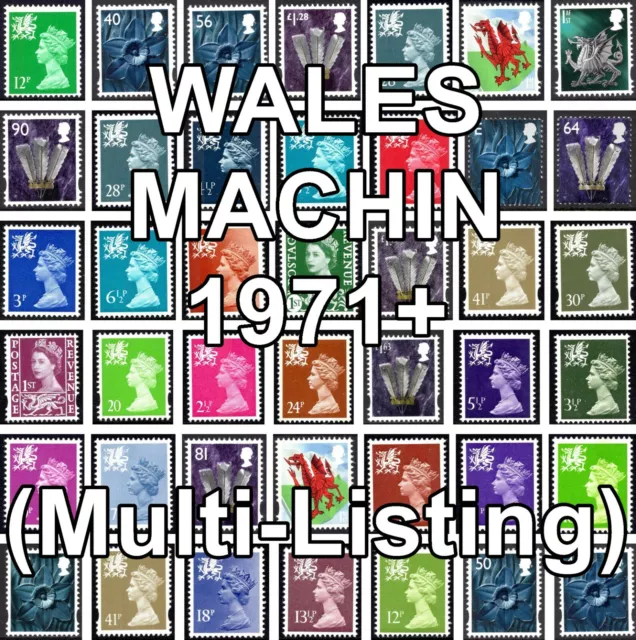 GB 1971+ WALES Machin Definitives W Series (Multiple Listing) Unmounted Mint MNH