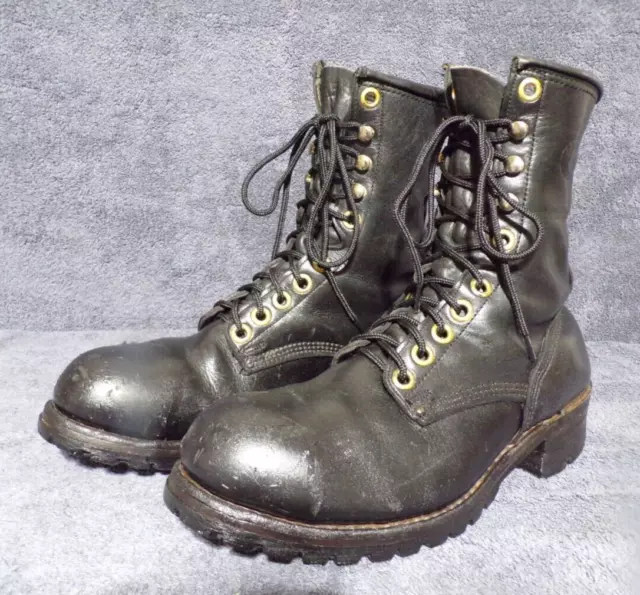 CAROLINA LEATHER STEEL Toe Logger Work Safety boots men's size 9.5D ...