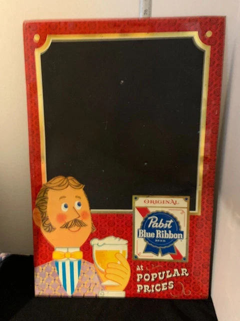 VINTAGE  Pabst Blue Ribbon Bartender Bar display Tin Chalk 
