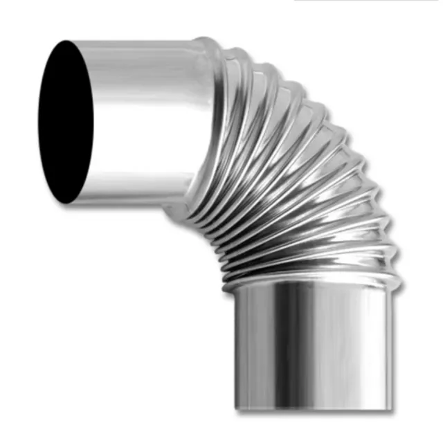 Stainless Steel 90-Degree Elbow Chimney Liner Bend 90° Multi Flue Stove-Pipe