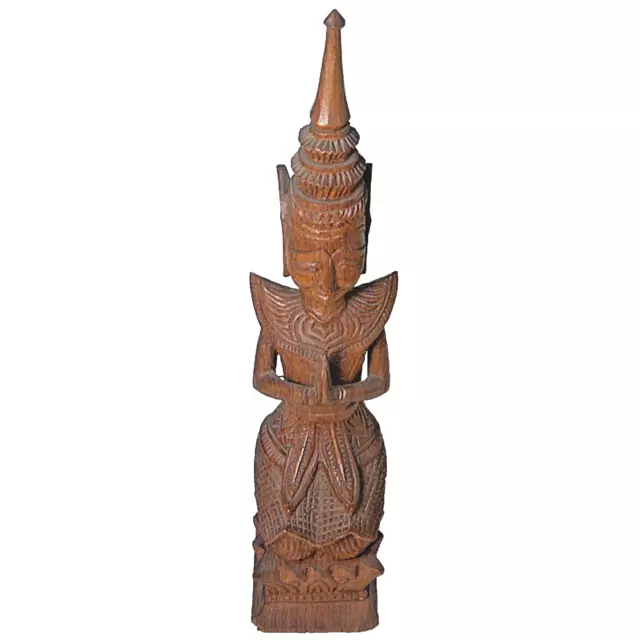 Grosser alter Holz  Buddha  Urlaubsmitbringsel Thailand 1975 ca.43 x 10 cm