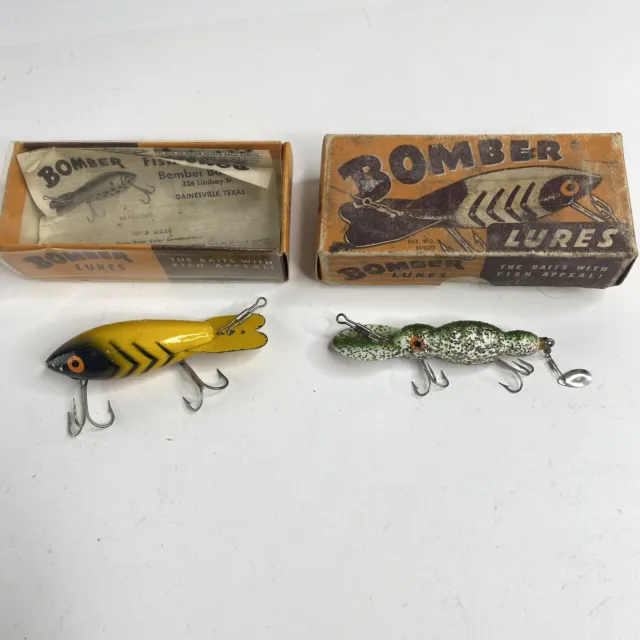 BOMBER WATER DOG Vintage Wood Fishing Lure w/ Box Paper Insert