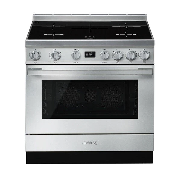 SMEG CPF9IPX Cuisine Portofino 90x60 Table Induction Four Aéré Inox